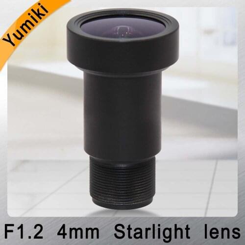 Yumiki M12 CCTV 4mm lens F1.2 Focal Length 4mm Sensor 1/2.7" Optical starlight scope aspherical lens Starburst
