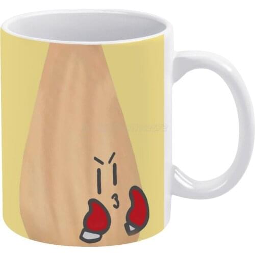 VEGAN PROTECTOR AKA Arnold Thee Angry Almond Sticker ( Without Boxing Ring ) White Mug New Good Quality Print Mug 11 Oz Coffee