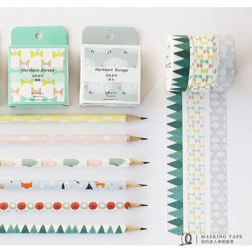 1 PCS Cute Washi Tapes DIY Ship Sheep Butterfly Paper Masking Tape Decorative Adhesive Tapes Scrapbooking Stickers Size 15mm*7m