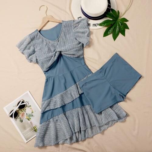 2021 New Swimming Suit for Women One Piece Swimsuit High Waist Plus Size Padded Bathing Suits Ladies Swim Beach Dress Swimwear