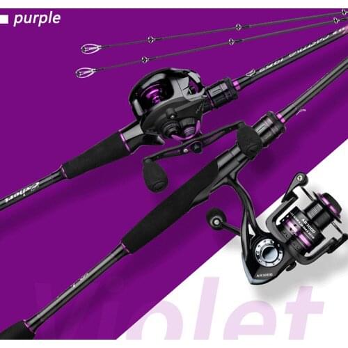 2021 Top Quality Spinning Casting Fishing Rods 1.98m/2.1m/2.4m Carbon Fiber M/MH Power Hard Lure Rod Blue/Green/Purple Colors