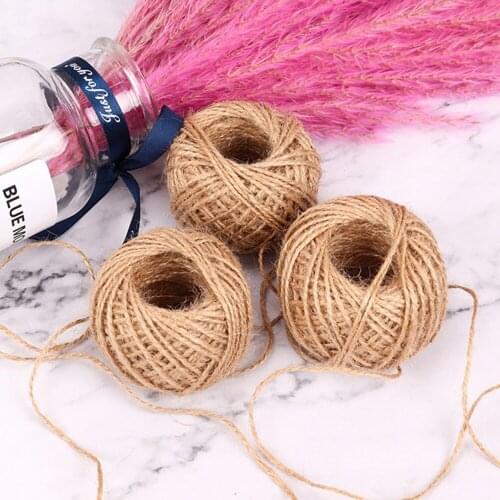 30M 2Mm Natural Burlap Hemp Rope Burlap For Party Wedding Gift Wrapping Paper Rope Label Sling Rope Christmas Party Supplies