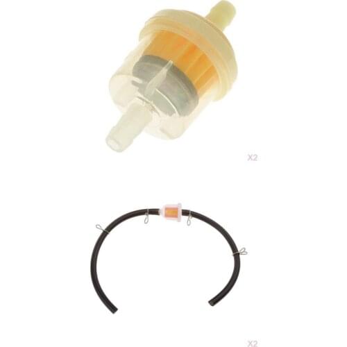 4pcs 5/16 Inch Gas Inline Fuel Filters with 20mm 0.8 inch Fuel Line + Clamps for 47cc 49cc ATV Dirt Bike