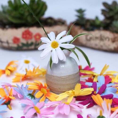 5/36/100 pieces Artificial daisy sun flower lawn decoration flower head simitation DIY wreath Wedding 6cm A38