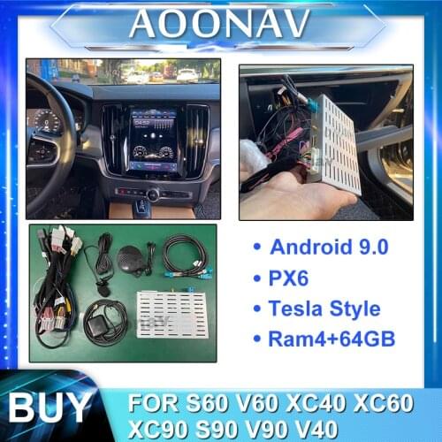 Car Android 9.0 radio Multimedia player tesla style Interface Box Car decoding box For volvo S60 V60 XC40 XC60 XC90 S90 V90 V40