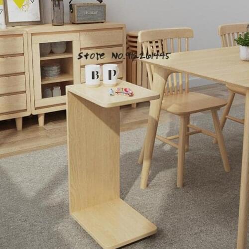 Solid Wood Side Table Mobile C-shaped U-shaped Corner Table Small House Bedside Table Sofa Tea Table Small Table Side Table Mini
