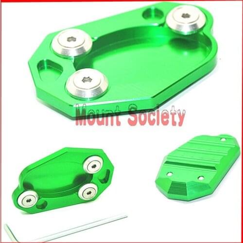 Colore Verde Moto Cavalletto Estensione Laterale Del Basamento Ingrandire Pad For Kawasaki Z1000 ZX6R ZX10R Z1000SX Ninja650 ER6
