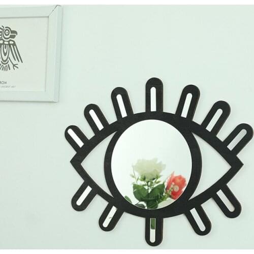 Ins New Nordic Style Wooden Wall Stickers Decorative Mirror Eye Shape Wall Decor Kids Room Photography Decoration