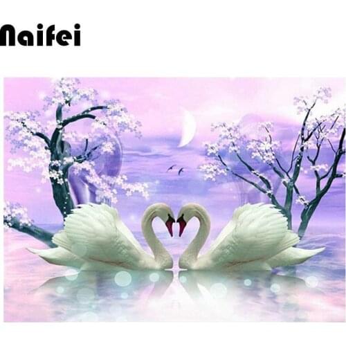 DIY 5D Diamond Painting Cross Stitch full square Diamonds Embroidery Swan love Diamond Mosaic Home Decor picture rhinestones