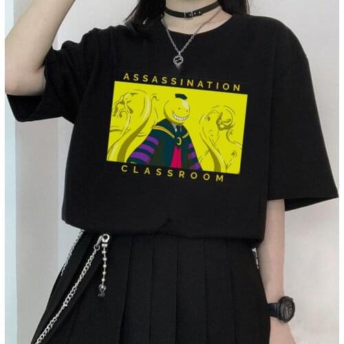 Assassination Classroom Anime T-shirt Kawaii Korosensei Print Tops Summer Women Men Oversized Cotton Streetwear Camisetas Mujer