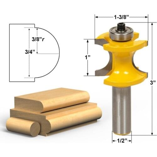 1pcs Bullnose Router Bit 3/8"r - 3/4" Bead - 1/2" Shank
