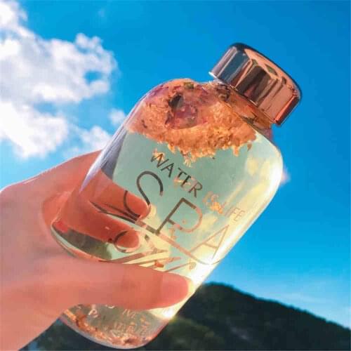 Ins Korea Creative Clear Spa Bottles Fruit Tea Glass Bottle Sport Large Capacity Sports Water Bottle