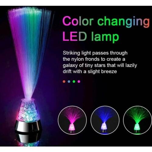 Colorful Starry Optical Fiber Desk Lamp Stand LED Fiber Optic Lamp Light Decor Children Christmas Gift Night Lamp