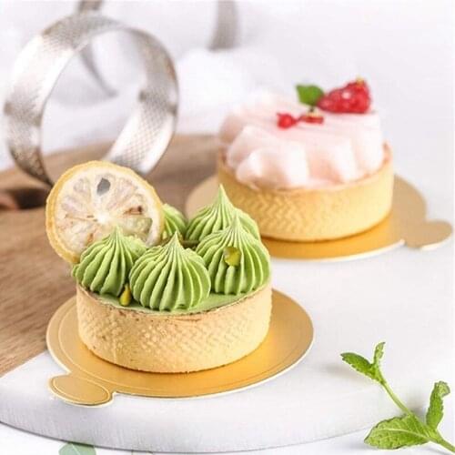 HGHO Circular Tart Ring Mousse Cake Ring Bottom Tower Pie Cake Mould Baking Tools Heat-Resistant Perforated Cake Mousse Ring