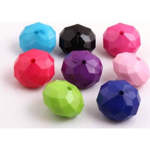 Kwoi Vita' jewelry 22MM 80pcs Acrylic solid rondelle beads for DIY chunky beads Bracelet Necklace Making