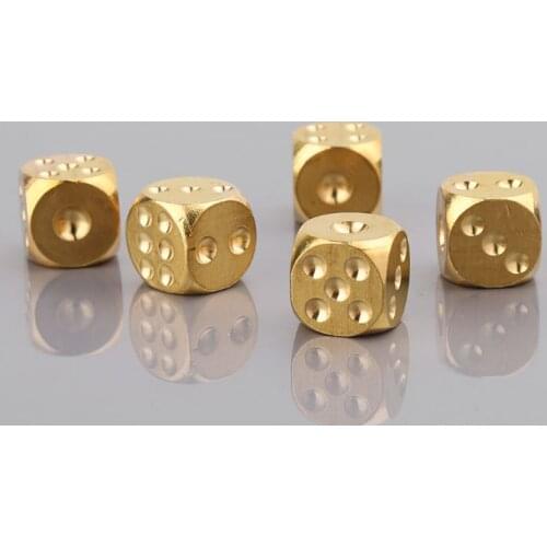 Brass Dices Solid Metal Polyhedral Club Bar Dice Playing Game Tool 15X15X15mm G32E
