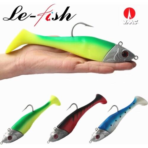 Le-Fish Giant Jigging Shad 210g/300g Sea Fishing Lure Soft Bait Artificial Fishing Lure With VMC Hook Trolling Fishing Lure