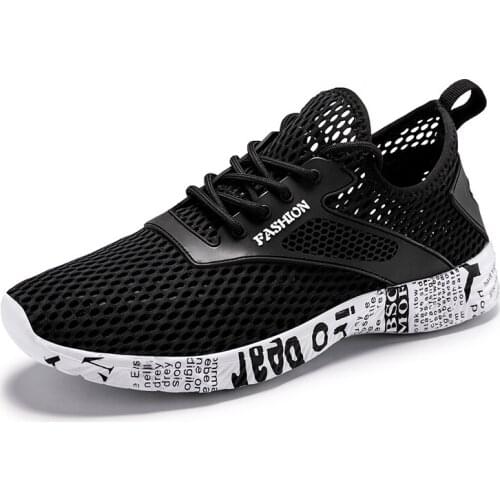 Summer Plus Size Hollow Out Mesh Men Aqua Shoes Breathable Ultra Lightweight Swimming Upstream Beach Water Sports Shoes Sneakers