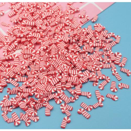 100g/Lot Polymer Clay Christmas Crutch Slices Lovely Socks Sprinkles for DIY Crafts Filling Kits