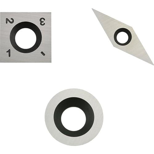 3pcs Tungsten Carbide Cutter Insert Set for Wood Turning Tools Replacement Accessories,Set1 (SQ-15,RD-15,VEMN160202)