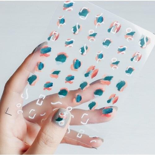1 Sheet Colorful Printed Nail Sticker Decals 5D Self-Adhesive Unique Nail Art Design Foil Paper For Nail Art Decoration Manicure