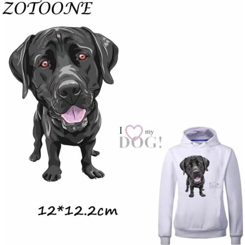 ZOTOONE Lovely Black Dog Patch for Clothes T Shirt Ironing on Patches Stickers DIY Heat Transfer Accessory Washable Appliques C
