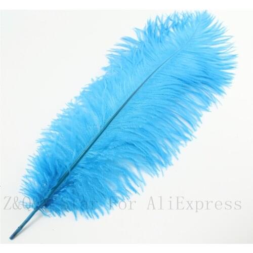 Natural 10-100PCS ostrich hair 40-45CM (16-18 inches) dyed lake blue DIY craft jewelry decoration jewelry clothing feather
