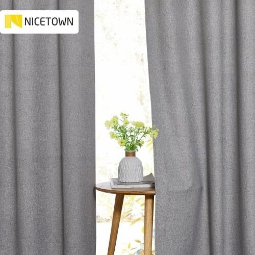 NICETOWN 1PC Custom Linen Cotton All Style Solid Blackout Curtain Privacy Drapes Curtains Faux Linen for Living Room