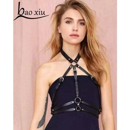 2018 New sexy women faux Leather belts slim Body Bondage Cage Punk Sculpting Harness Waist Belt Straps Suspenders Belt for men