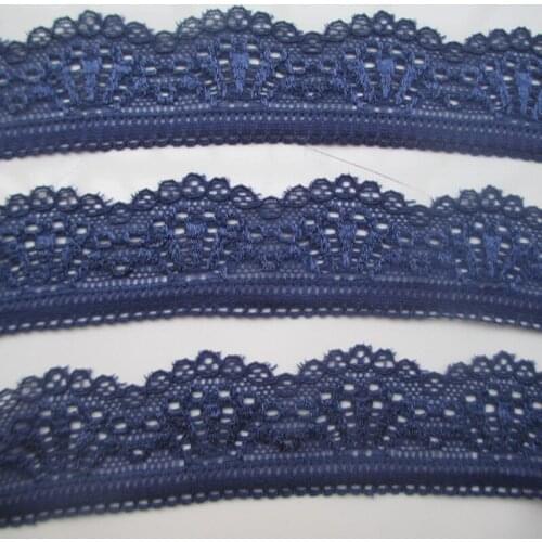 Wholesale beautiful sapphire high quality stretch lace embroidery width 30 mm length 10 yards