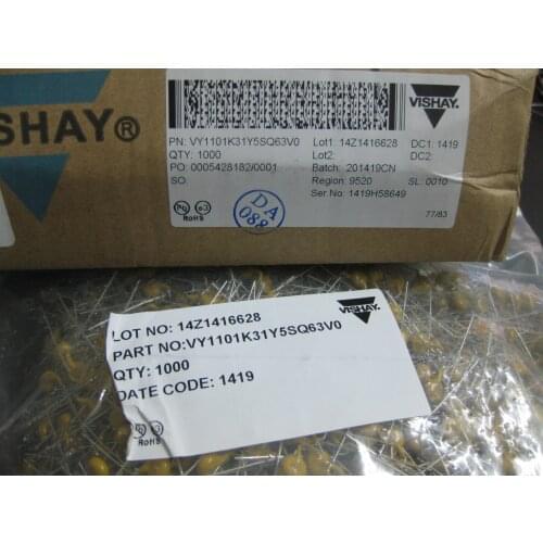 Original New 100% VY1101K31Y5SQ63V0 safety ceramic disc capacitor 100pF X760 Y500V 10% Y5S (Inductor)