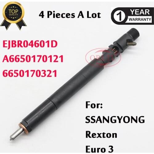 ORLTL 4pcs A6650170121 Common Rail Injector 6650170321 For ejbr04601d delphi SSANGYONG Kyron REXTON 2.7