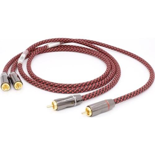 Pair(2pcs) A56 Hifi Canare 5N OFC Audio RCA Cable High End HIFI RCA Audio Cables