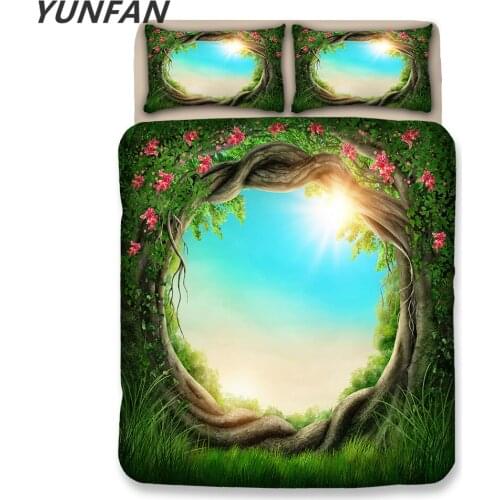 Love Tree Bedding set 3D quilt duvet cover sets Queen Super King full size twin 3PCS duvet cover sets flower single bedclothes