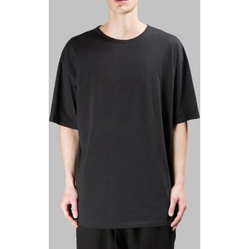 Simple silhouette five-point sleeve T-shirt loose short-sleeved art YOHJI mens spring and summer black