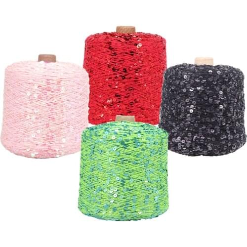 COOMAMUU Cotton Sequins Yarn Luxury пряжа 500G/Bobbin Hand Knitting Yarn 3MM+6MM Sequins