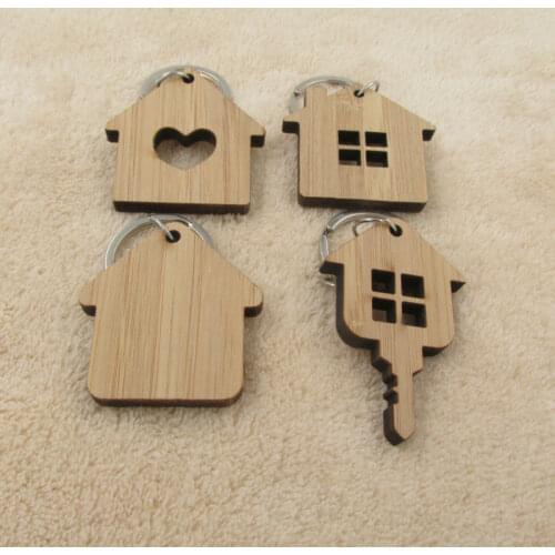 House Key Chain Wood Keychain Housewarming Gift New Home Key Ring First House Warming Favor