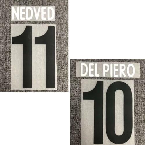 Retro 2002-2003 #10 DEL PIERO #11 NEDVED Nameset Printing Iron Transfer Badge