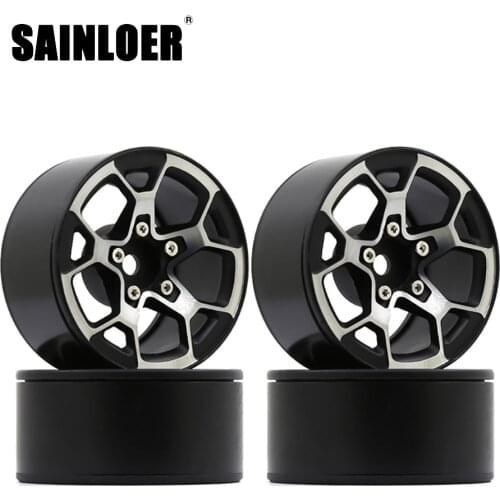 SAINLOER 4PCS Heavy RC Rock Crawler Metal 1.9" BEADLOCK Wheel Rim for 1/10 Axial SCX10 90046 90047 D90