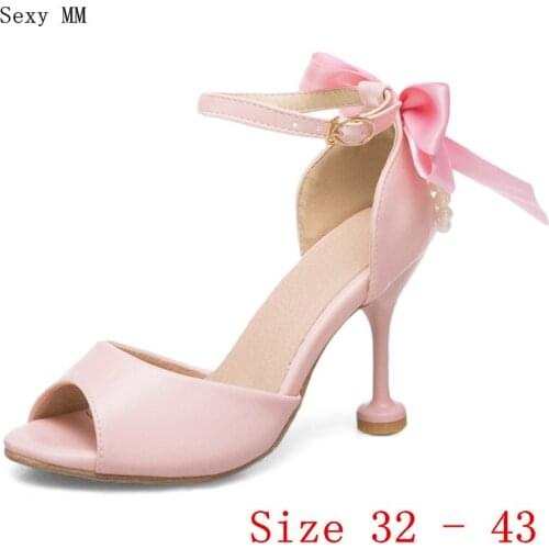 Women Gladiator Sandals High Heels Peep Toe Pumps Summer Shoes Woman High Heel Sandals Small Plus Size 32 33 - 40 41 42 43 44 45