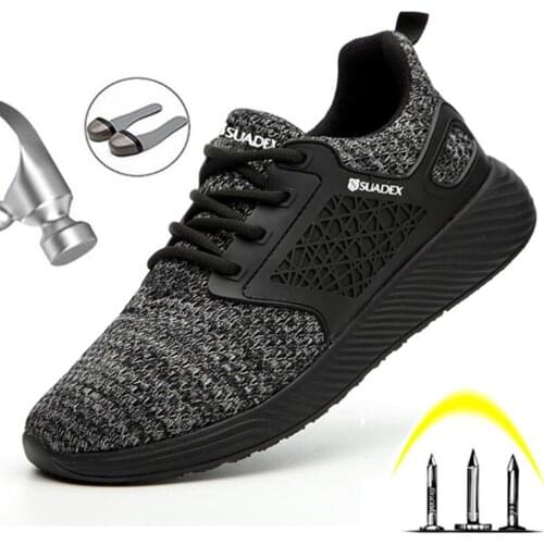 Unisex Air Mesh Steel Toe Cap Work Shoes Breathable Anti-Smashing Anti-Puncture Safety Work Shoes Indestructible Shoes