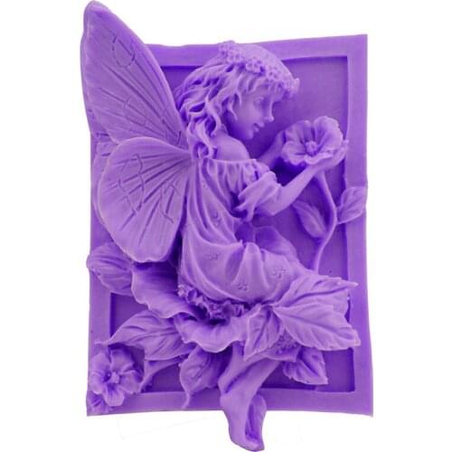 Silicone Cake Mold 3D Angel Girl Flower Fairy Fondant Chocolate For Decorating Tools Soap Candle Kitchen Baking Accessories
