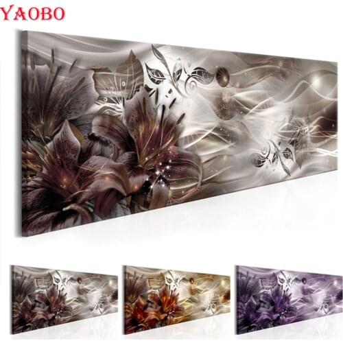 Modern Abstract Mosaic Painting diy diamond painting cross stitch Lilies Flower Full Resin square/round drill Diamond Embroidery