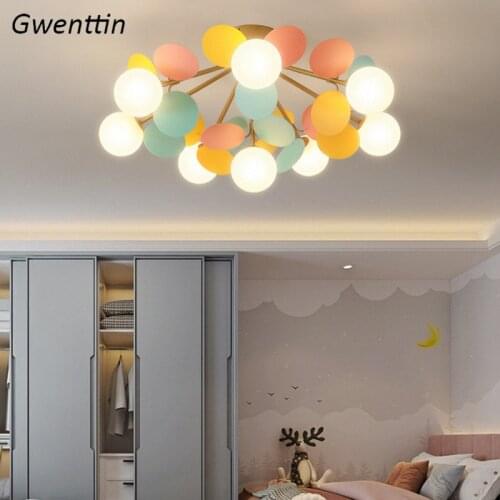 Modern Lighting Ceiling Lamp Nordic Children Bedroom Living Room Decoration Ins Creative Petals Ceiling Chandelier Light Fixture