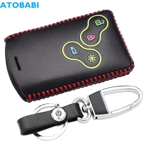 Luminous Leather Car Key Case For Renault Koleos Laguna Megane 1 2 3 Sandero Scenic Captur Clio Duster Smart Remote Fob Cover