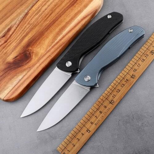 Tactical outdoor N690 steel TC4 titanium alloy + carbon fiber handle camping defense hunting practical fruit F95 folding knife