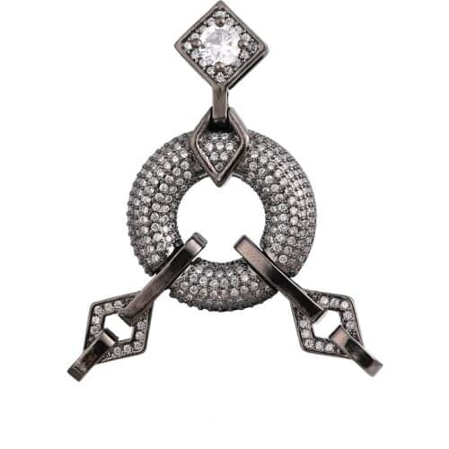 Juya Handmade Decoration Geometric Triangle Fastener Lock Connector Pendant Accessories For DIY Needlework Pearls Jewelry Making