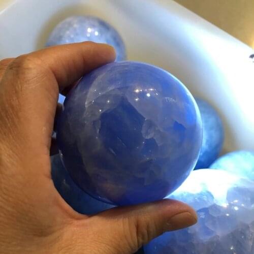 High quality AAA+100% Natural Magic Blue Calcite Quartz Crystal ball Specimen Healing