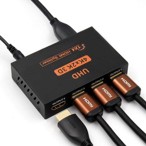 Factory Price HDMI Splitter 1x4 4Kx2K UHD 1080P 3D 1 In 4 Out 1 to 4 HDMI Splitter converter