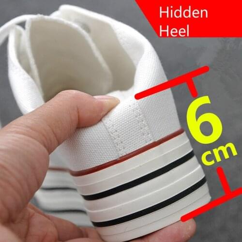 2021 New Arrival Autumn Women Hidden Heel Platform Wedge Canvas Shoes Outdoor White Black Fashion Girls Wedge Sneakers